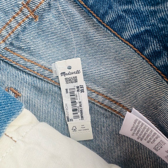 Madewell Women's Blue Mid Rise Relaxed Fit Denim Jeans Shorts Size W23 NWT - Picture 5 of 5